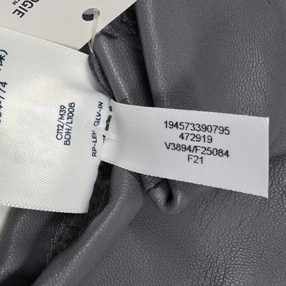 LANDS’ END EZ TOUCH GRAY GENUINE LEATHER GLOVES – WOMEN’S M – CASHMERE LINING